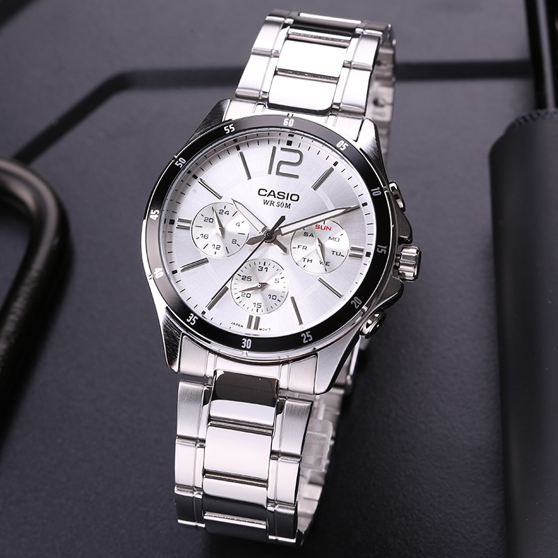 male casio dark steel heart non mechanical quartz watch mtp1375 mtp1374