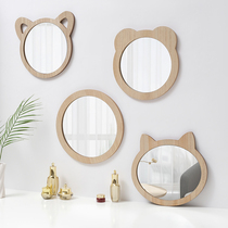 Wooden high-definition kindergarten bathroom sink wall mirror toilet bathroom student cartoon dressing mirror