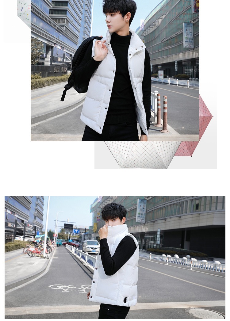 Vest nam phiên bản Hàn Quốc cá tính của áo khoác hoang dã mùa đông áo vest mỏng xu hướng áo vest cotton cotton dày ấm áp áo bomber nam