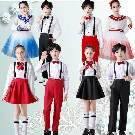 Children's Performance Costumes for June 1St, Primary and Secondary School Students' Chorus, Poetry Recitation Competition, School Uniforms, Formal Dresses, Tutu Skirts, Emcee