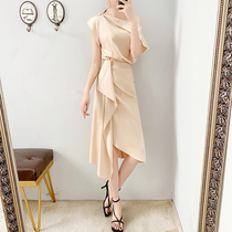 Small fragrant windy goddess Fan suit womens summer clothes 2022 New fashion name Yuanyuan Lightly Cooked Wind Skirt two sets