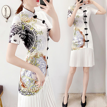 Chinese improved version qipao dress with dress 2022 new summer dress retro plexigo dress children China Wind Femininity