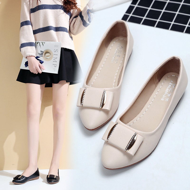 2026 New Spring and Autumn Korean Style Versatile Shallow Soft-Soled Square Buckle Pointed Toe Flat Shoes for Women for All Seasons Work Shoes 2026 New Spring and Autumn Korean Style Versatile Shallow Soft-Soled Square Buckle Pointed Toe Flat Shoes for Women for All Seasons Work Shoes