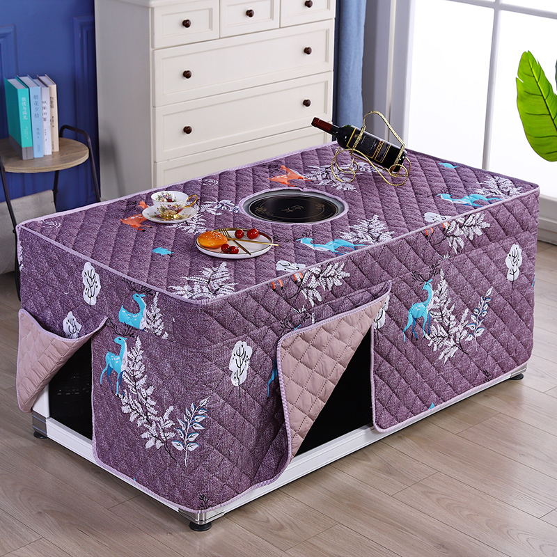 Electric stove baking fire table cover sleeve thickened rectangular tea table hood home baking fire cover electric heating stove hood sleeve heating table hood-Taobao
