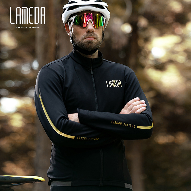 Lampada Winter Weatherproof Fleece WarmEr Thick Cycling Suit Men's Autumn/Winter Plus Fleece Jacket Road Bike Top