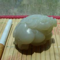 (Versatile - self-produced and sold) (purely hand-carved) Qinghai Jade (white jade with light green) - Pixiu handle pieces