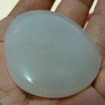 (Yoniugou old material) (jade material is warm and moist) Qinghai jade (light sugar white jade) - single curved noodle brand - 8#