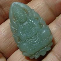 (Versatile new styles) (Jade material is warm and moist) Qinghai Jade (green and white material)-Baoping Guanyin Pendant-2#