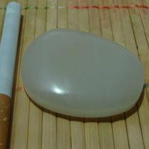 (Yoniugou old material) (jade material is warm and moist) Qinghai jade (light sugar white jade) - single curved noodle brand 12#