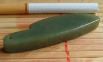 (Special) (Can be played with as a pendant) (Purely natural) Qinghai Jade (green and yellow material) - Jade Knife