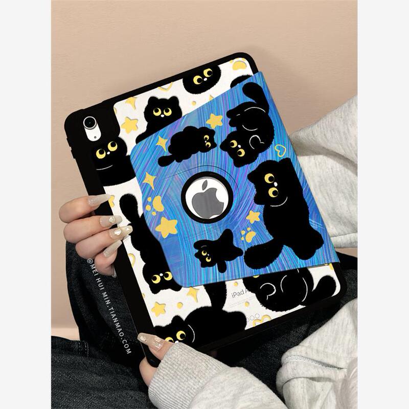 Hong Kong【720 ° Rotating Cover】Suitable for 2026 iPad Air Protective Tablet Case Air8/7 Sleep/Wake up Ipad11 Graffiti 10 Tri-Fold 2022 Acrylic 10.9 with Pen Slot