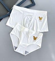Couple panties cute Mickey print seamless ice silk sexy couple shorts