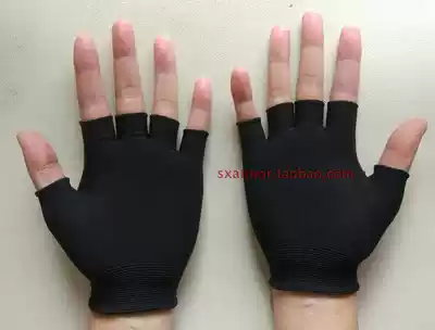 Gray black half finger gloves nylon dust-free gloves ultra-thin gloves electronic gloves exposed gloves