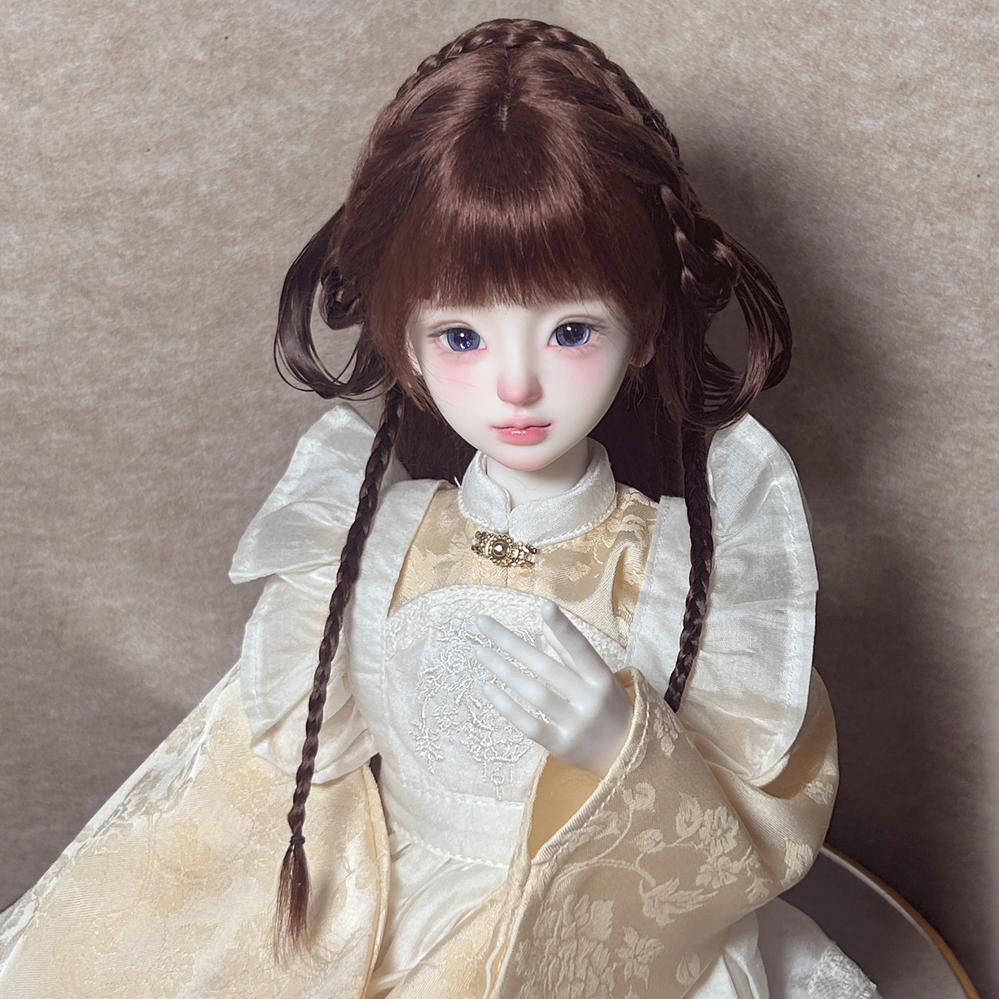 1/6 1/4 1/3 Ancient-style Double Braids Princess Mohair Silk Wig