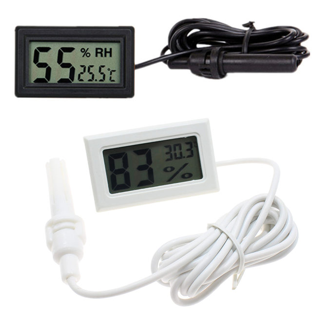 Embedded digital thermometer with probe Electronic thermometer sensor FY-12 with wire white and black