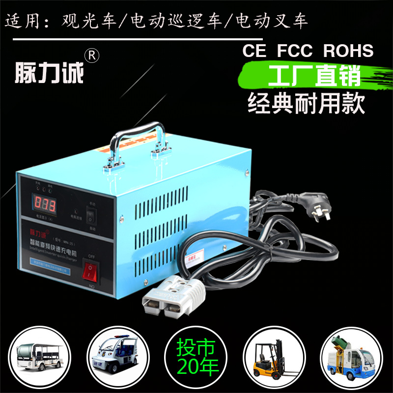 Patrol Car, Sightseeing Car, Electric Car, Golf Cart, 72V60V48V25A High-Power Intelligent Fast Charger