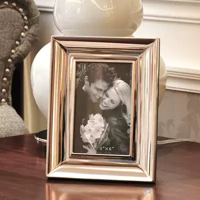 High-end silver simple metal photo frame model room home living room corner TV cabinet bed cabinet decoration