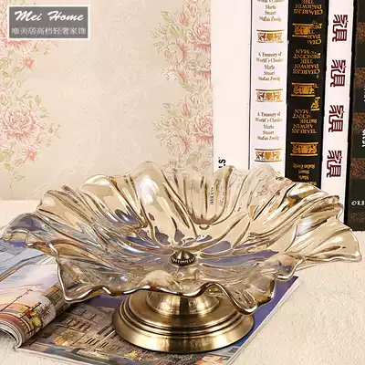 Luxury American glass fruit plate European home model room soft decoration practical crystal glass fruit plate large