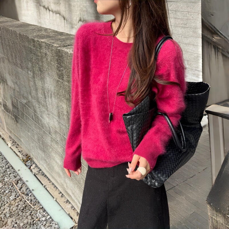 High-Weight Upgraded Version! Thickened and Densified Wool and Cashmere Fleece Crew Neck Base Layer Sweater, Loose and Versatile Knit Sweater High-Weight Upgraded Version! Thickened and Densified Wool and Cashmere Fleece Crew Neck Base Layer Sweater, Loose and Versatile Knit Sweater