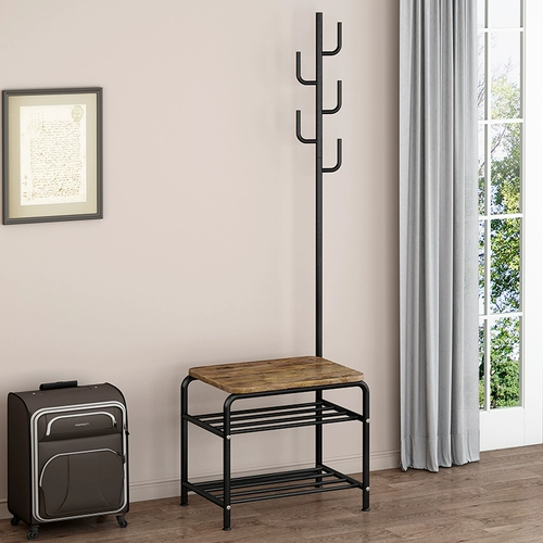 Вешалка для одежды напольная, встроенная вешалка для одежды для спальни, дома, однополюсная, простая вешалка для сумок, табурет для пеленания обуви