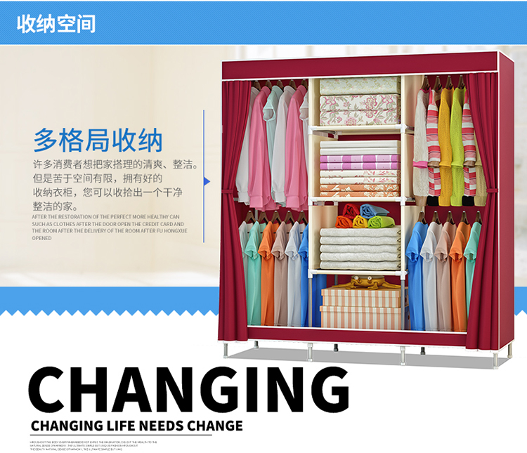 Suo Ernuo lớn bụi vải củng cố đơn giản tủ quần áo gấp tủ quần áo vận chuyển tủ quần áo - Buồng tủ nhựa để giày