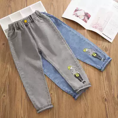 Girls jeans Spring and Autumn new children's pants 2021 children's clothing children's fashion casual loose version of pants