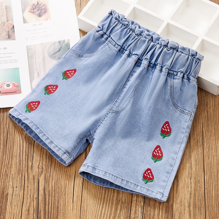 Girl's Summer Denim Shorts 2022 Tong Fashion New fashion CUHK Slim Fit Soft Cowboy Pants Outwear