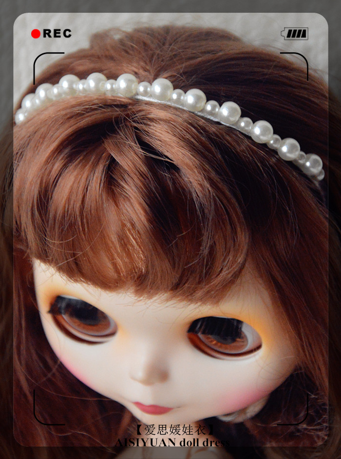 [爱 思 媛 娃 衣] vải nhỏ salon búp bê ngọc trai băng headband phụ kiện tóc mũ búp bê phụ kiện trang sức đồ chơi cho bé gái 3 tuổi