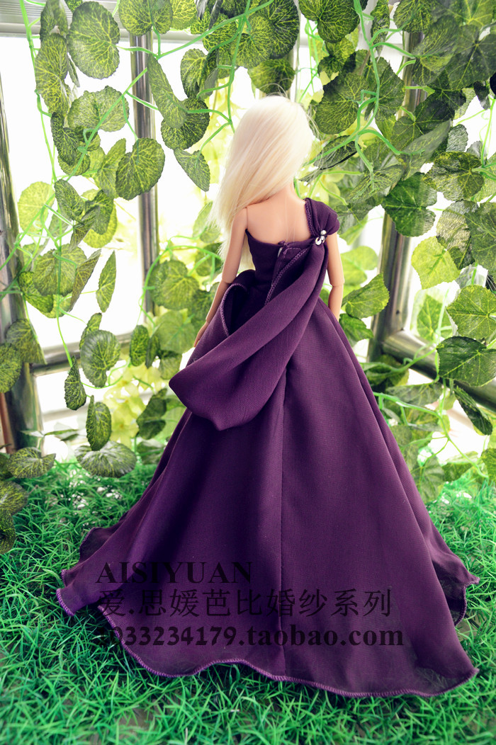 [爱 思 媛 衣] Quần áo phụ kiện búp bê mặc quần áo thanh lịch thảm đỏ đầm tím quý phái tủ đồ búp bê barbie siêu đẹp