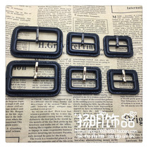 Genuine day adjustment buckle three button big brand windbreaker leather buckle 2 5cm 3cm 5cm Black