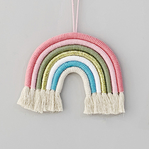 Rainbow pendant decoration pure cotton thread hand-woven tassel pendant Nordic home decoration