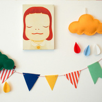 Wall decoration Korean childrens room decoration bunting color hanging flag Party birthday decoration Felt cloth flag gift