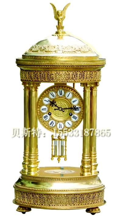 Clocks and watches Cast bronze round pavilion clock Classic mechanical clock clock Court clock Gold-plated timekeeping club Feng Shui