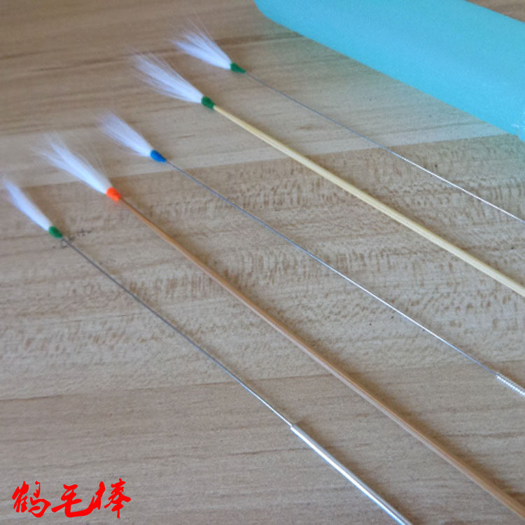 Professional Yangzhou ear picking tool wire goose feather stick handmade goose feather stick slender ear picking spoon single