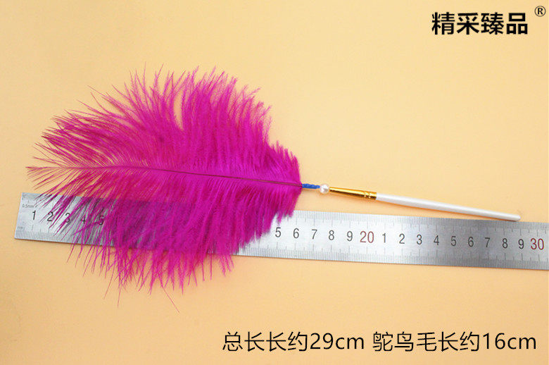 Yangzhou pearl handle ostrich king ear picking tool goose feather stick hibiscus picking outer ear massage ear picking plus clock single