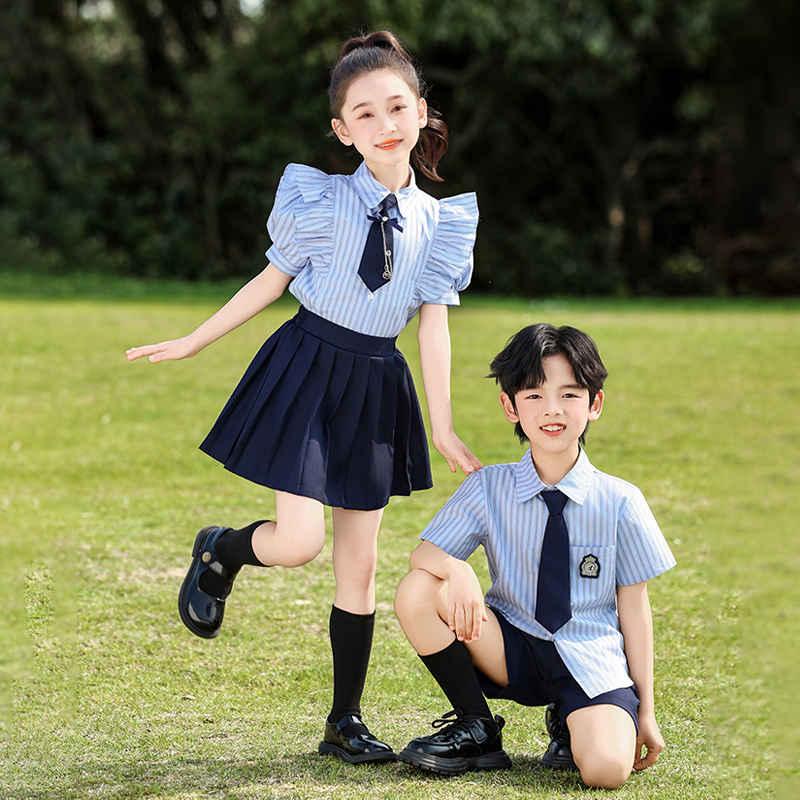 Kindergarten Uniforms, College-Style British Style June 1St Children's Choir Recital Performance Costumes, Summer Shirts, Elementary School Class Uniforms Kindergarten Uniforms, College-Style British Style June 1St Children's Choir Recital Performance Costumes, Summer Shirts, Elementary School Class Uniforms