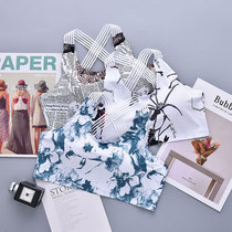 Net Red New Beauty Back Ice Silk Unmarked Cross Harnesses Small Vest Girl Underwear Smear Printed With Chest Cushion Wrap Breast