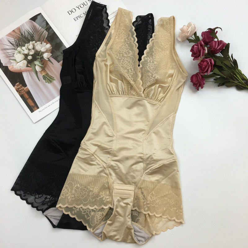 Bust sculpting belly jumpsuit summer thin hip-lifting underwear postpartum waist body shaping pants buttocks