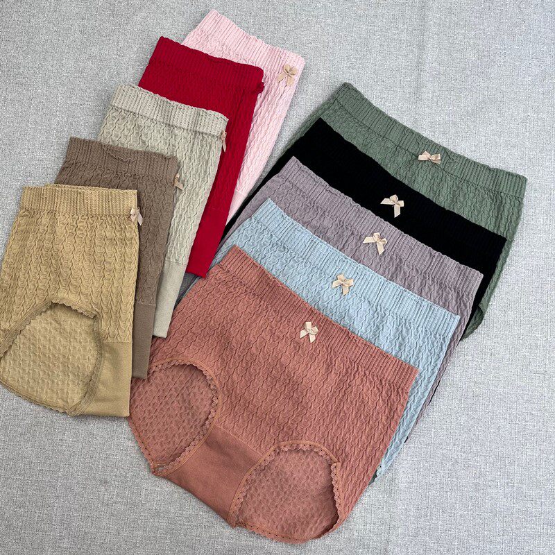 Spring and autumn new elastic large version shorts fat mm increase plus fat women's mid-waist underwear thin section breathable antibacterial briefs