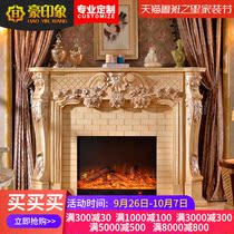 Hao impression 1 98 m European fireplace antique white solid wood fireplace electric fireplace decorative cabinet American fireplace