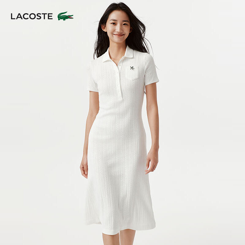 Lacoste French Crocodile Women's Clothing 26 New Summer Style Slim and Elegant Knitted Polo Dress | Ef6582