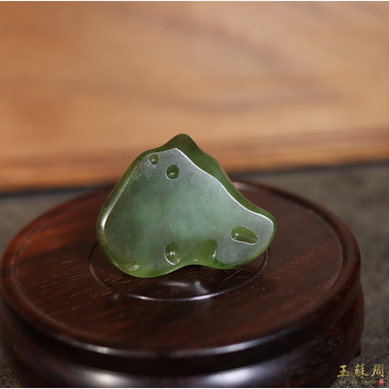 中国 碧玉 刻 筆洗 文房四宝 ✨【玉苏周】和田碧玉笔搁，收藏级别的文房雅器🌿-笔搁-淘宝好物网
