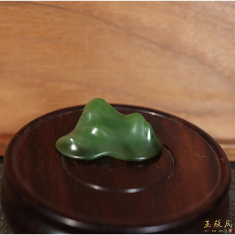 中国 碧玉 刻 筆洗 文房四宝 ✨【玉苏周】和田碧玉笔搁，收藏级别的文房雅器🌿-笔搁-淘宝好物网