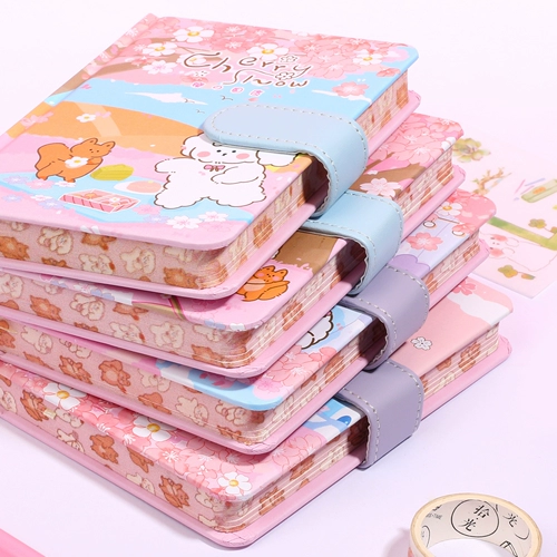 Блокнот А6 с магнитной пряжкой, милый ручной блокнот, портативный маленький блокнот для девочек, стильный изысканный дневник