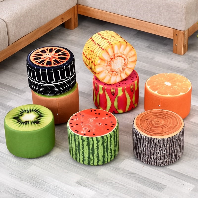 Balcony stool bedroom home lazy tatami tatami shoe stool coffee table sofa stool fabric creative round stool