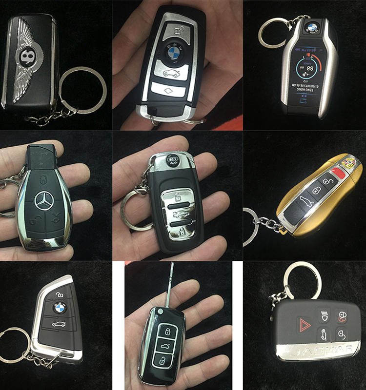 Audi Keychain Sạc Nhẹ Hơn Windproof Sáng Tạo Kim Loại Thuốc Lá Điện Tử Nhẹ Hơn USB Nhẹ Hơn Men Im Lặng