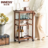 Универсальный вагон-ресторан для домашнего использования, тележка для ящиков из натурального дерева