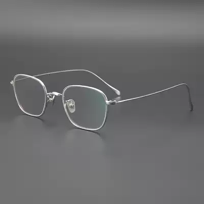 Handmade only high-taste small frame square pure titanium frame small face ultra-light glasses can be equipped with high myopia
