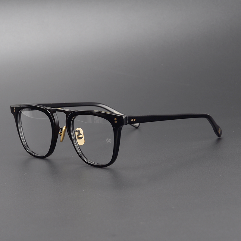 Japanese designer models in gold titanium beam personality square thick frame big face full frame men's plate tide myopia glasses frame