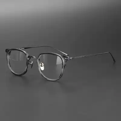 Japanese carved pure titanium ultra-light glasses frame myopia men retro hand-made fashion star beta titanium frame women tide